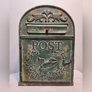 Vintage Green Metal Post Box